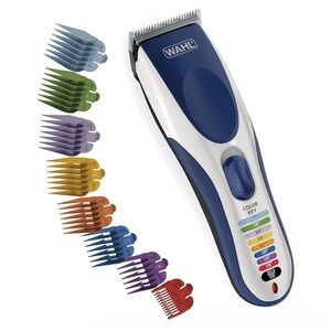 Wahl Cordless Hair Clipper in Blue and White with Color-Coded Guards